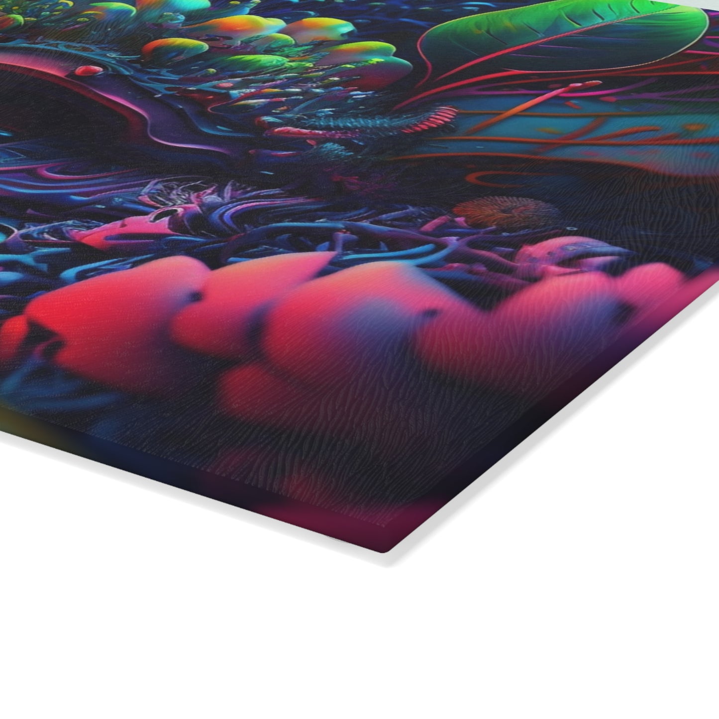 Glass Cutting Board Florescent Skull Death 2