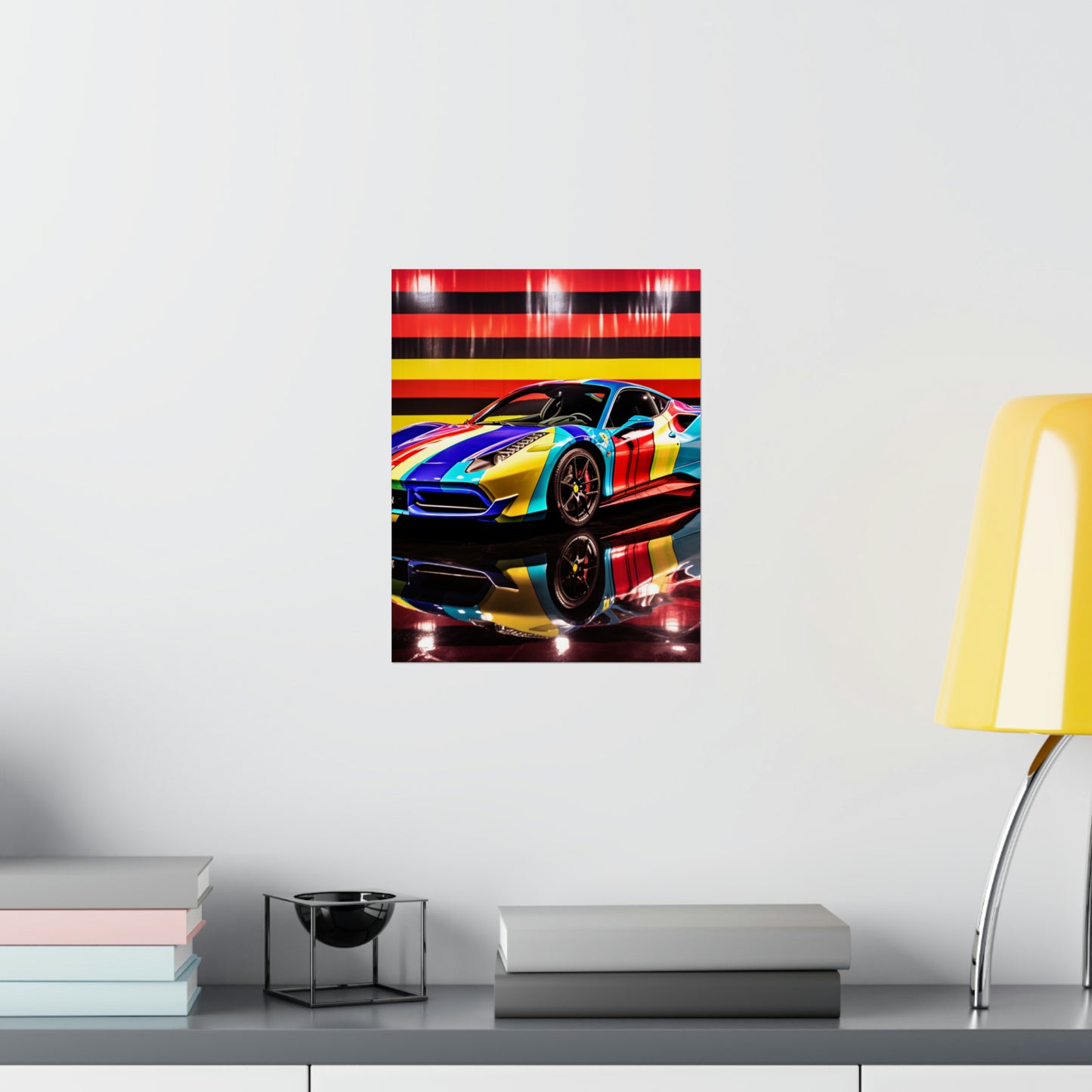 Premium Matte Vertical Posters Hyper Colorfull Ferrari 2