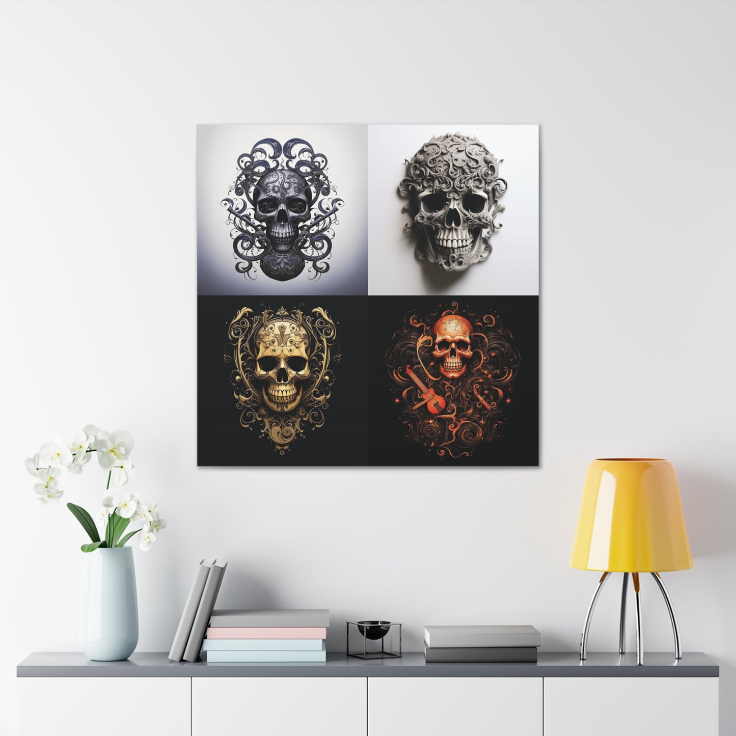 Canvas Gallery Wraps Skull Treble Clef 5