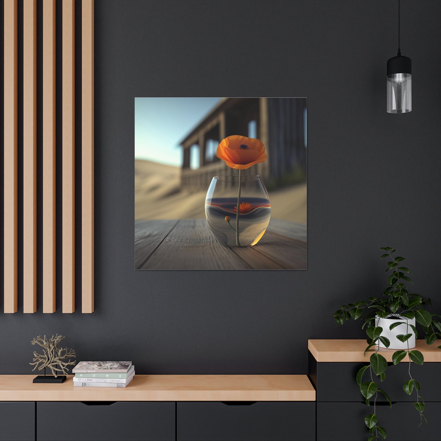Canvas Gallery Wraps Poppy in a Glass Vase 4