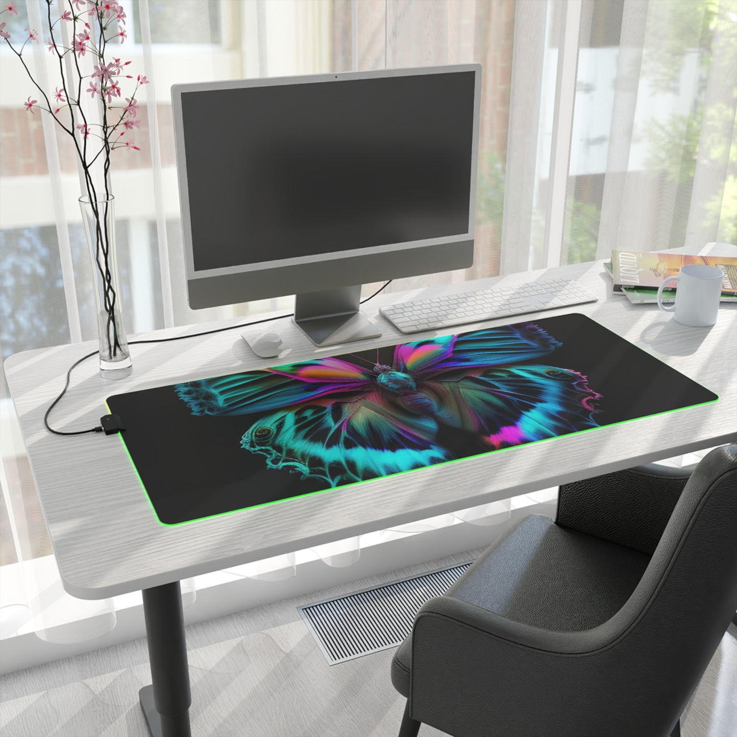 LED Gaming Mouse Pad Neon Butterfly Fusion 4