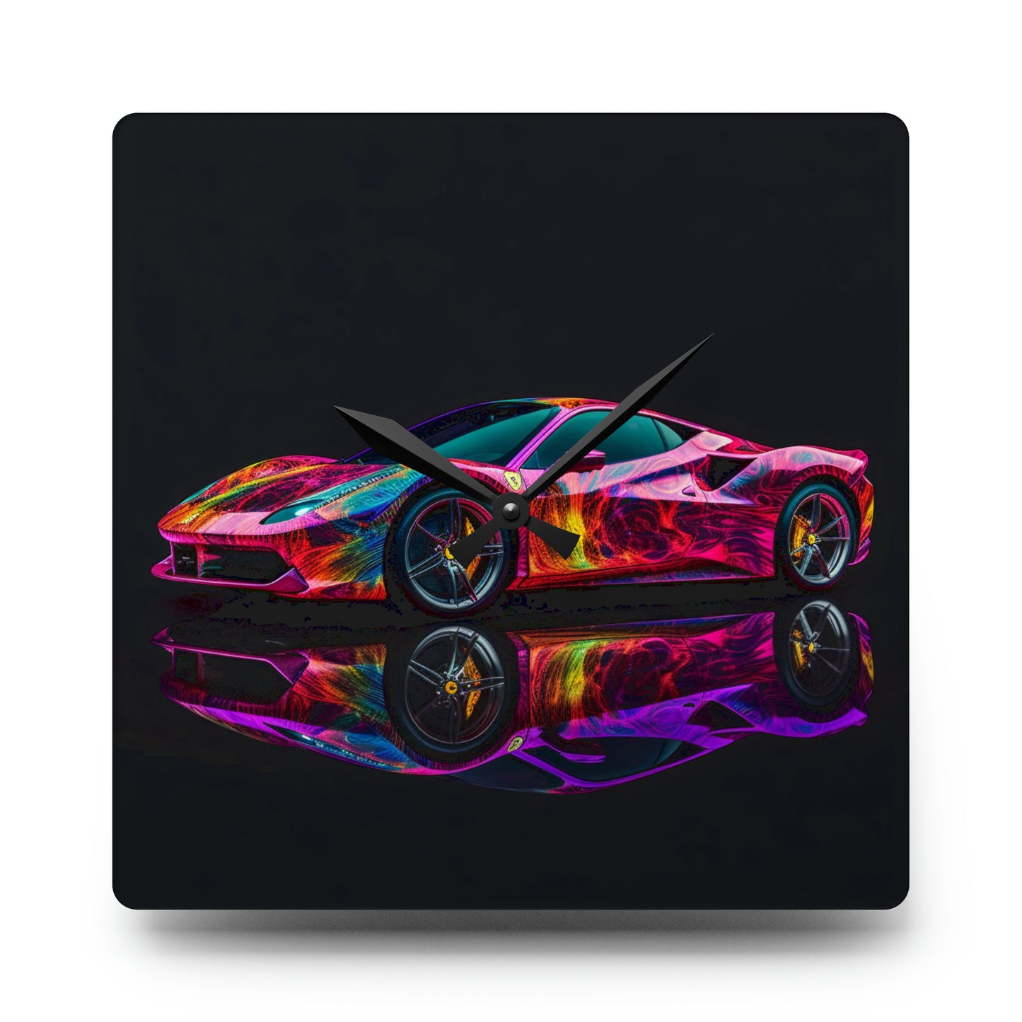 Acrylic Wall Clock Ferrari Color 4