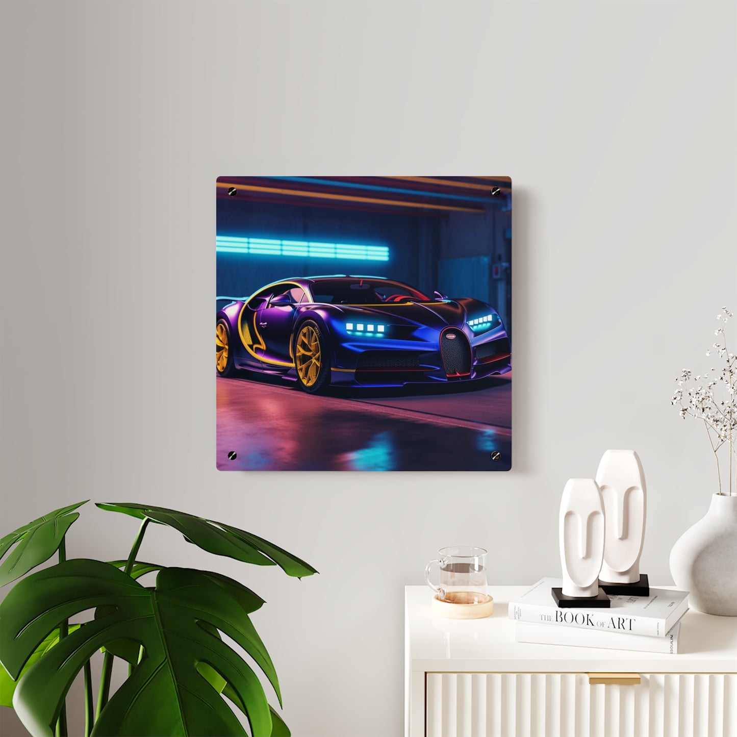 Acrylic Wall Art Panels Hyper Bugatti Neon Chiron 4