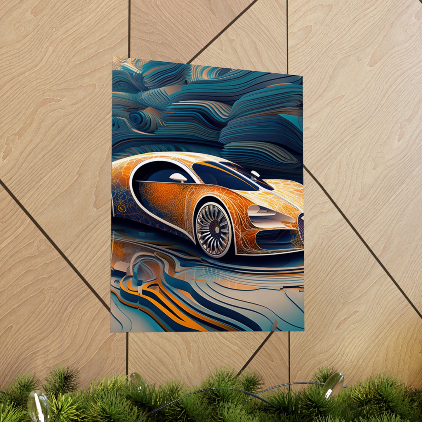 Premium Matte Vertical Posters Bugatti Abstract Flair 1