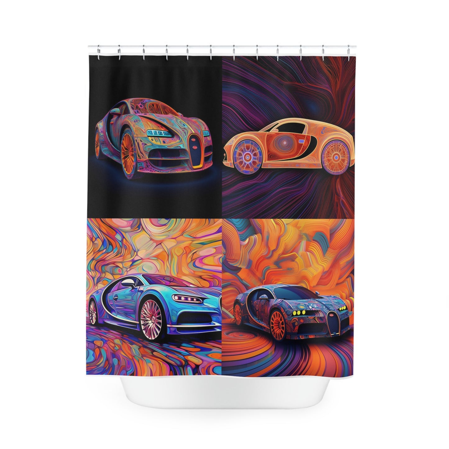 Polyester Shower Curtain Bugatti Abstract Concept 5