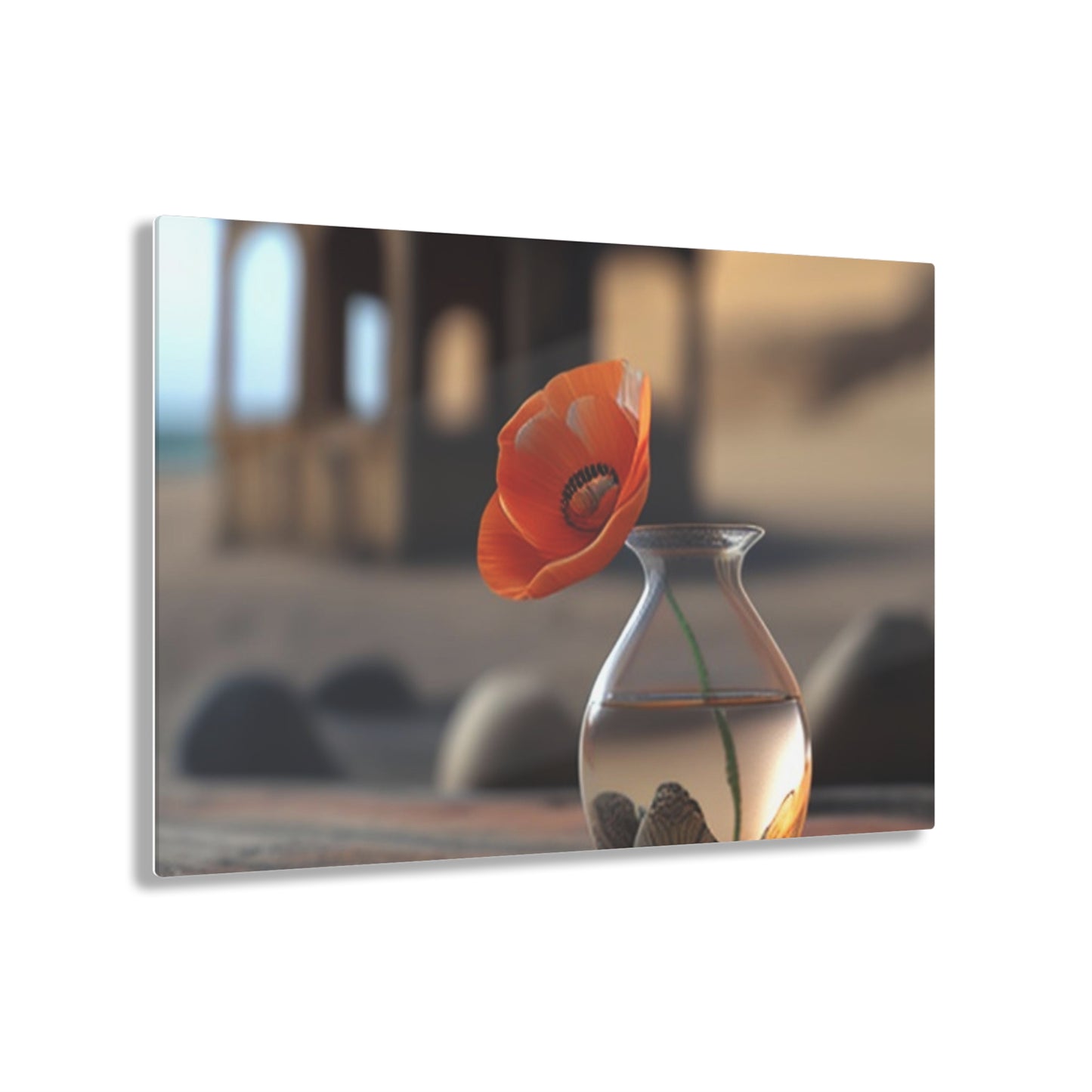 Acrylic Prints Poppy in a Glass Vase 1