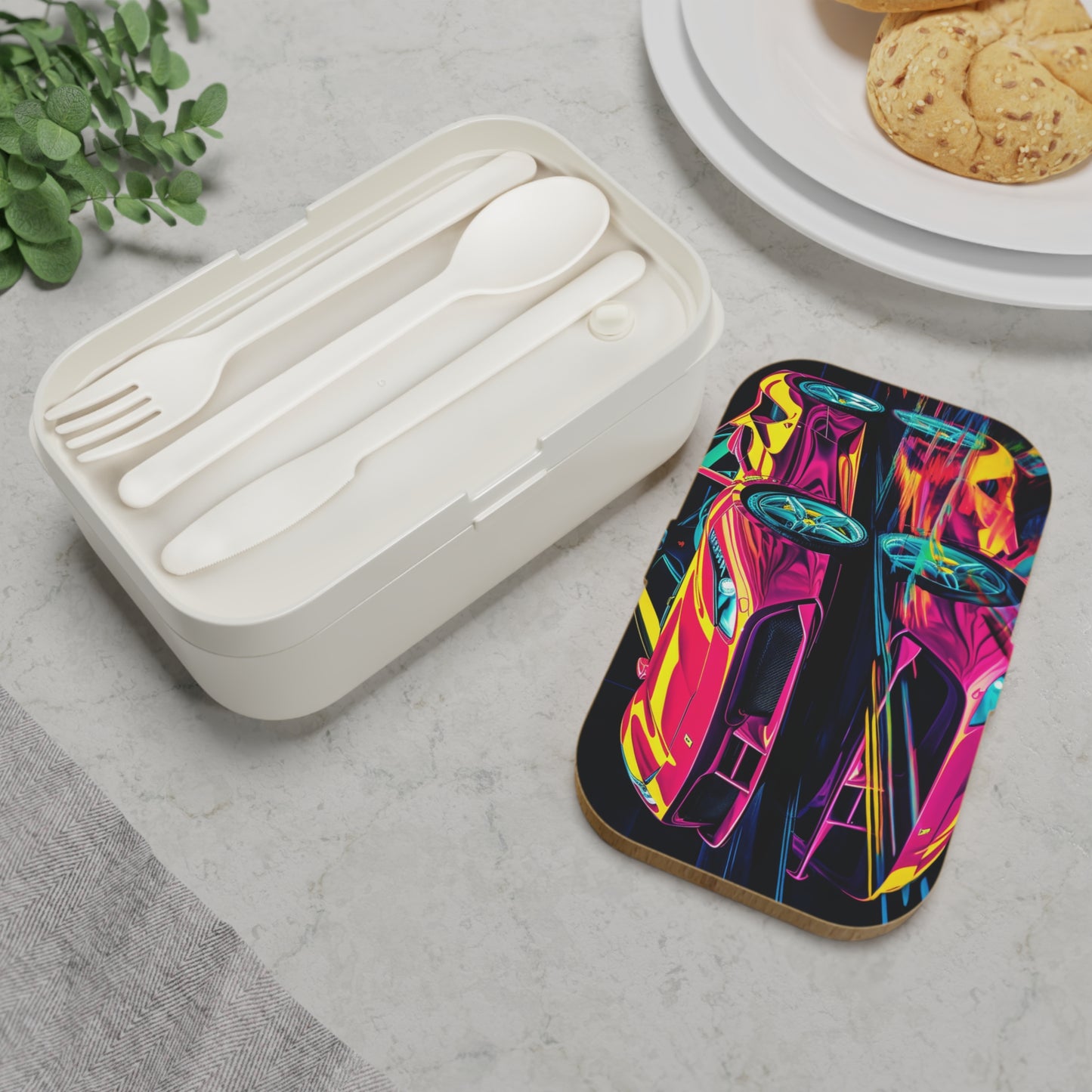 Bento Lunch Box Pink Ferrari Macro 1