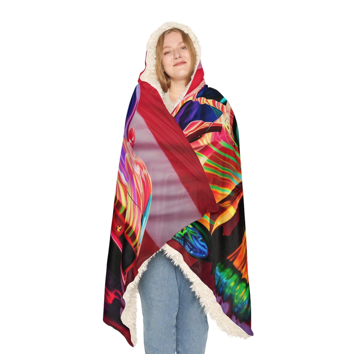 Snuggle Hooded Blanket Hyper Colorfull Ferrari 4