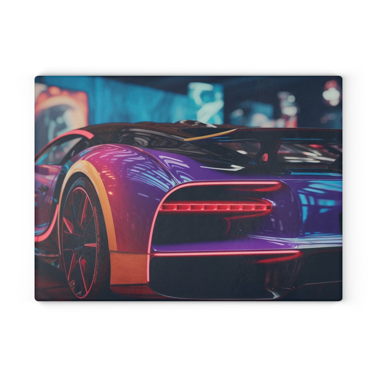 Glass Cutting Board Hyper Bugatti Neon Chiron 3