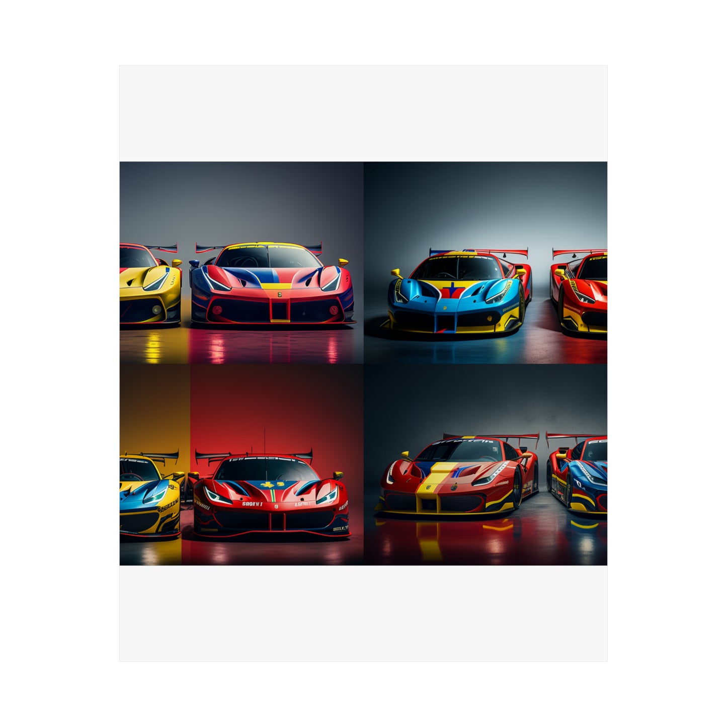 Premium Matte Vertical Posters Ferrari Red Blue 5