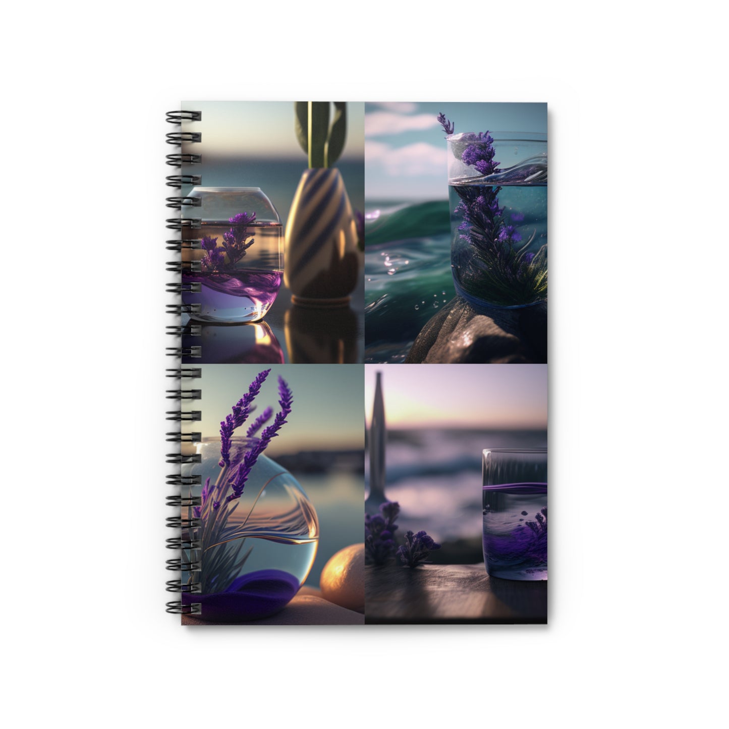 Spiral Notebook - Ruled Line Lavender in a vase 5