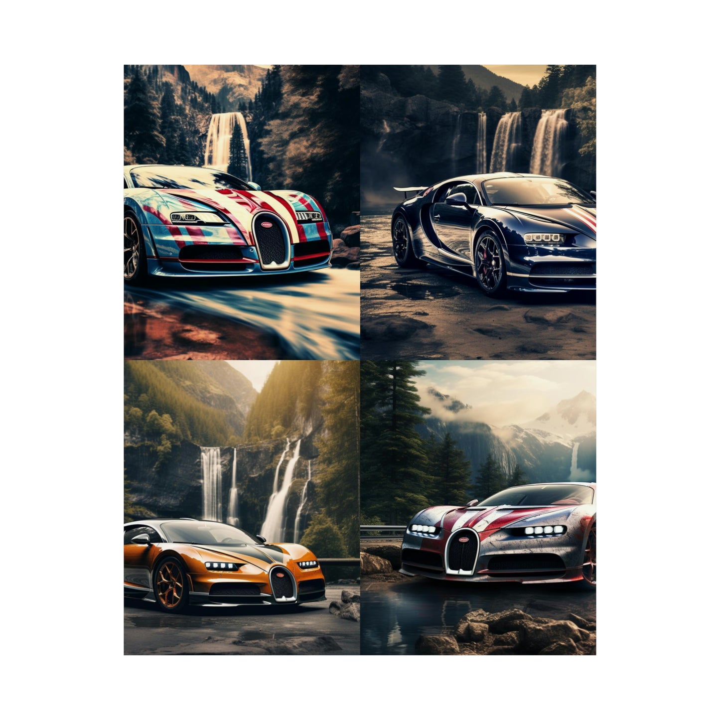 Premium Matte Vertical Posters Bugatti Waterfall 5