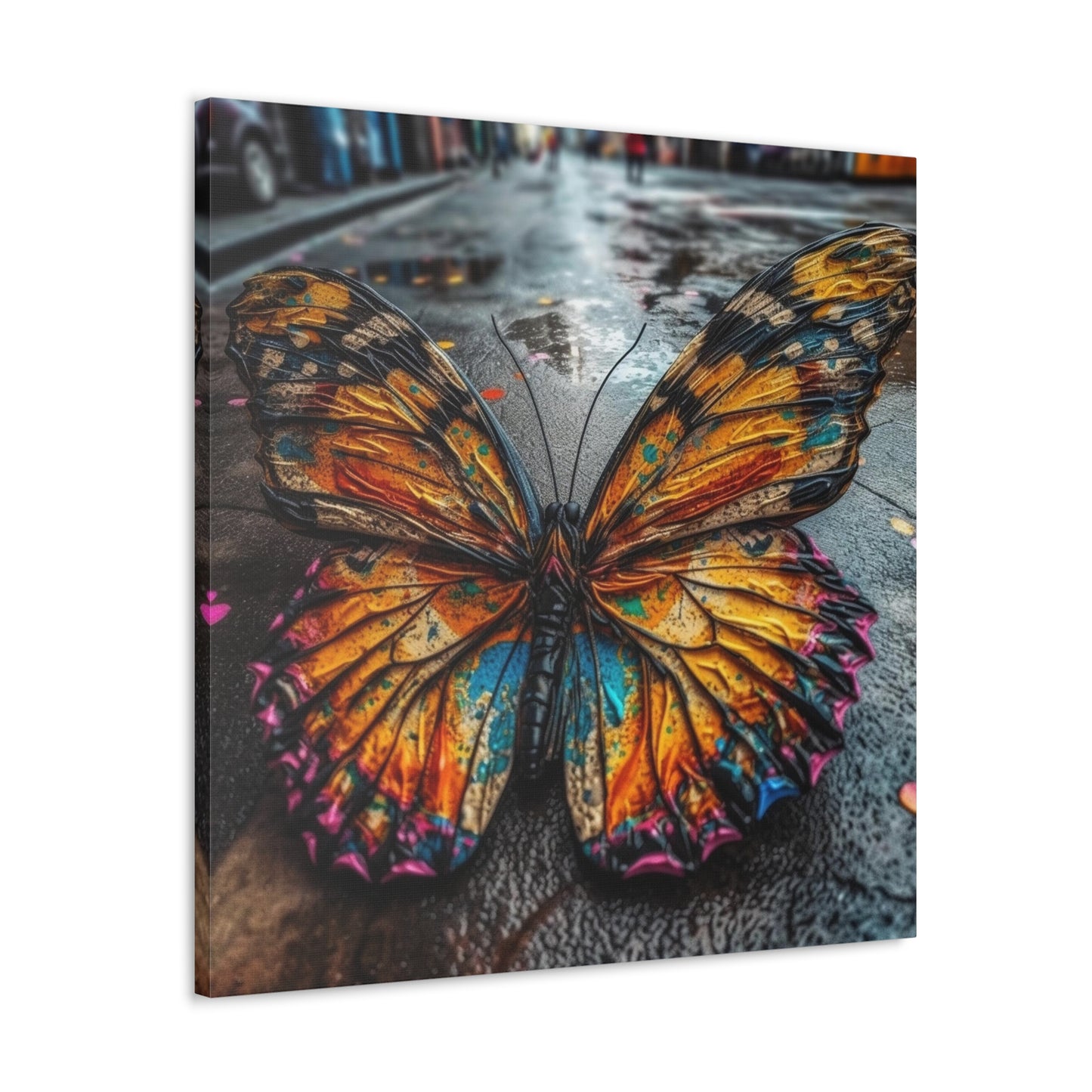 Canvas Gallery Wraps Liquid Street Butterfly 1