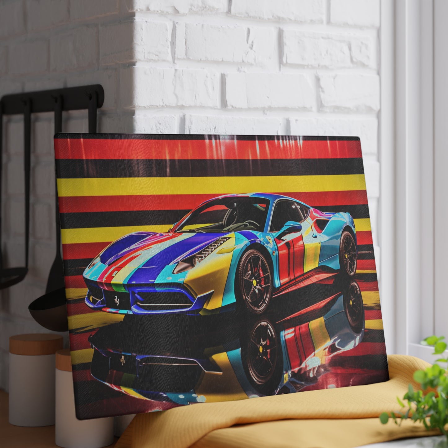 Glass Cutting Board Hyper Colorfull Ferrari 2