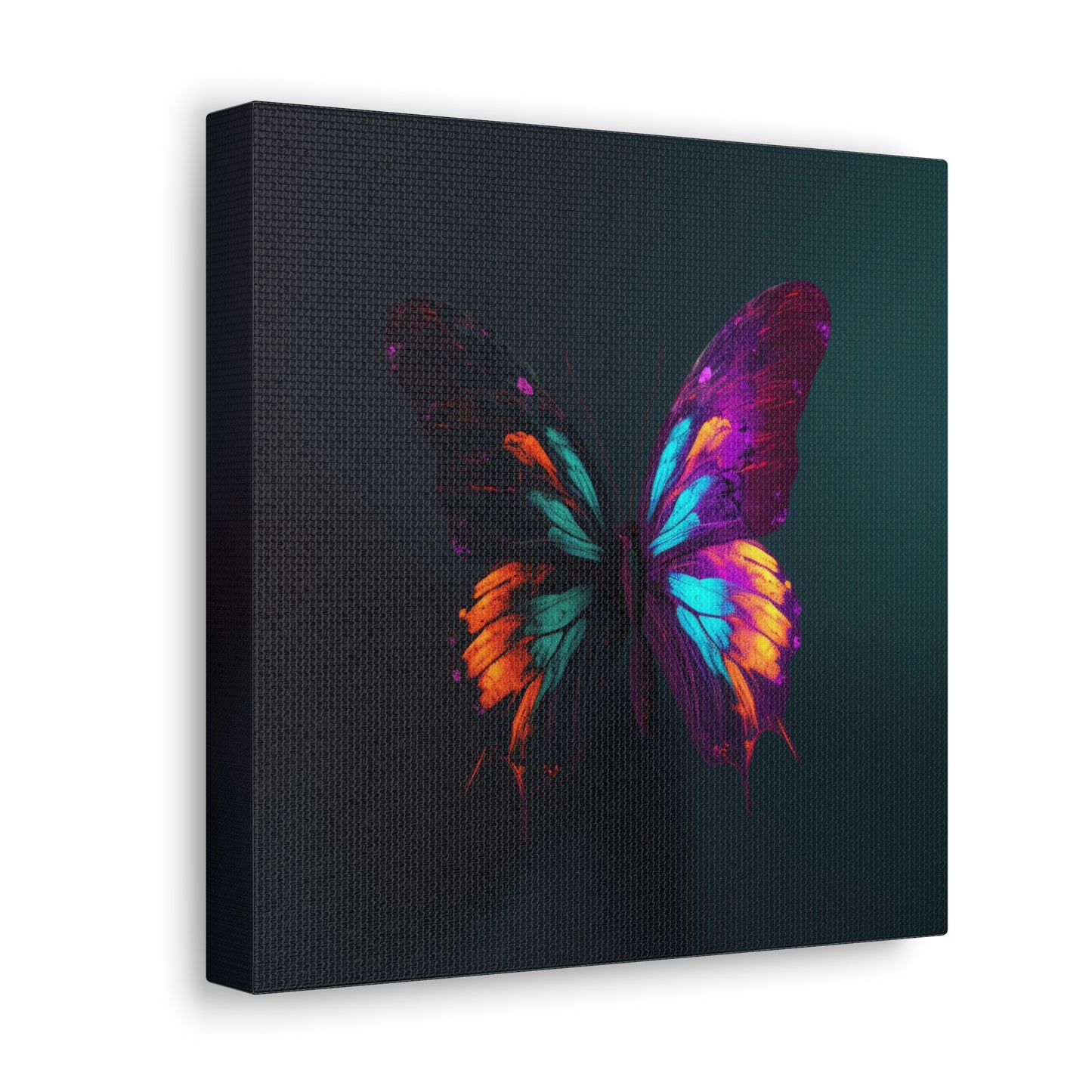 Canvas Gallery Wraps Hyper Colorful Butterfly Purple 2