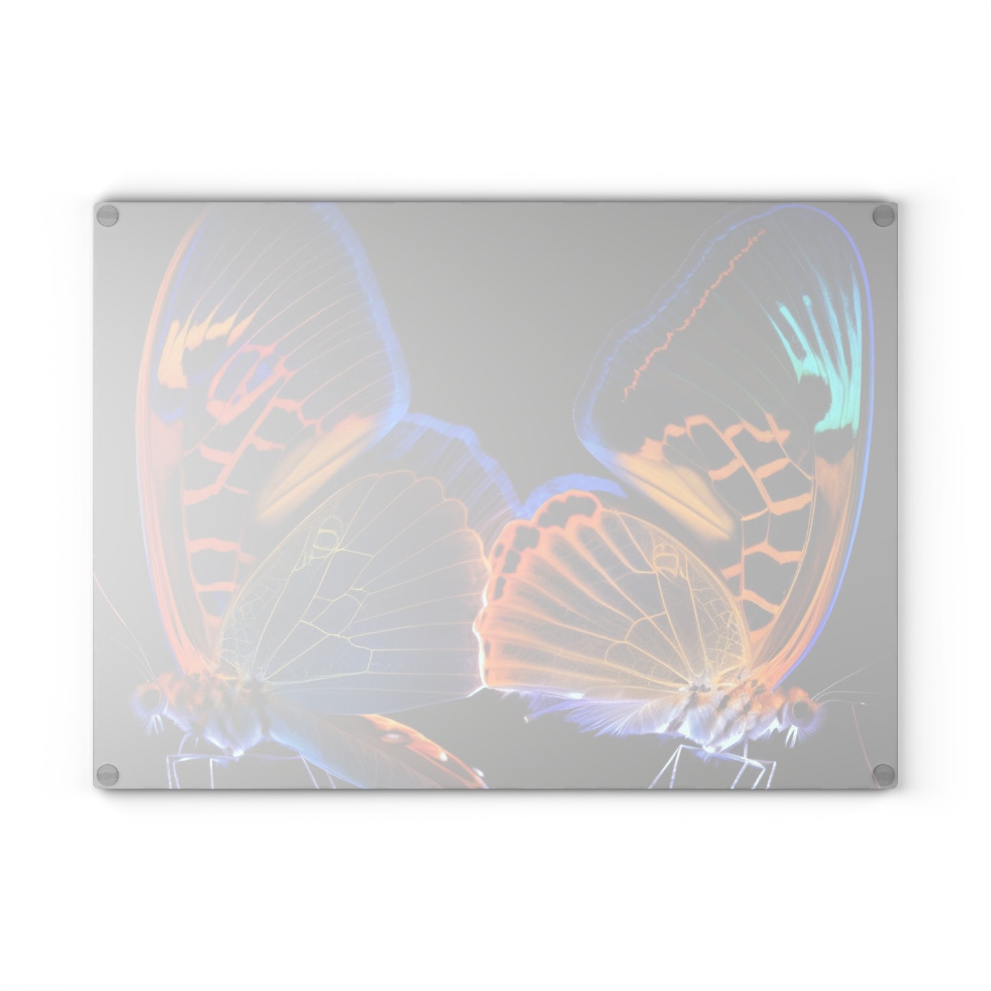 Glass Cutting Board Neon Glo Butterfly 2