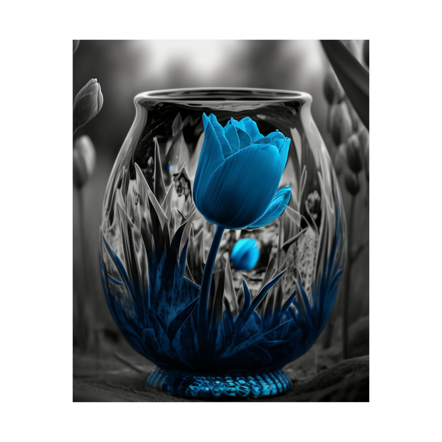 Premium Matte Vertical Posters Tulip Blue 6