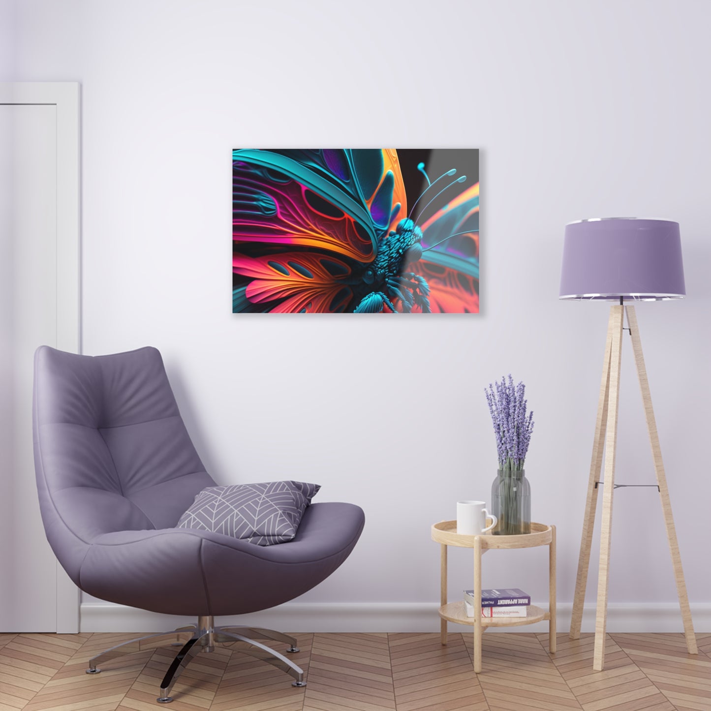 Acrylic Prints Neon Butterfly Macro 4