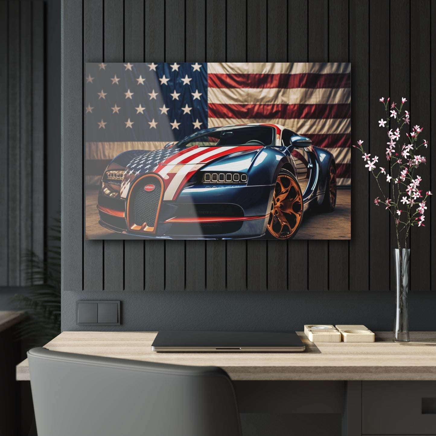 Acrylic Prints Bugatti Flag American 4