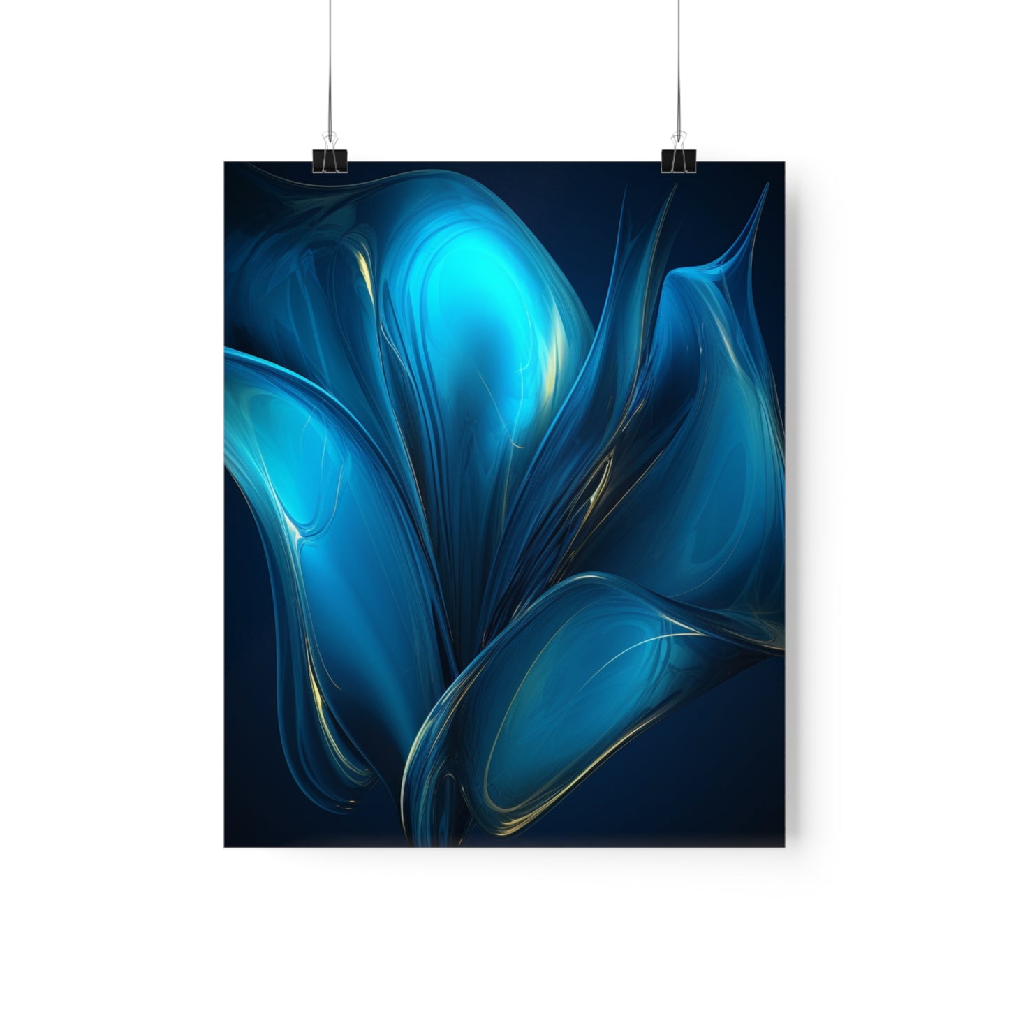 Premium Matte Vertical Posters Abstract Blue Tulip 2