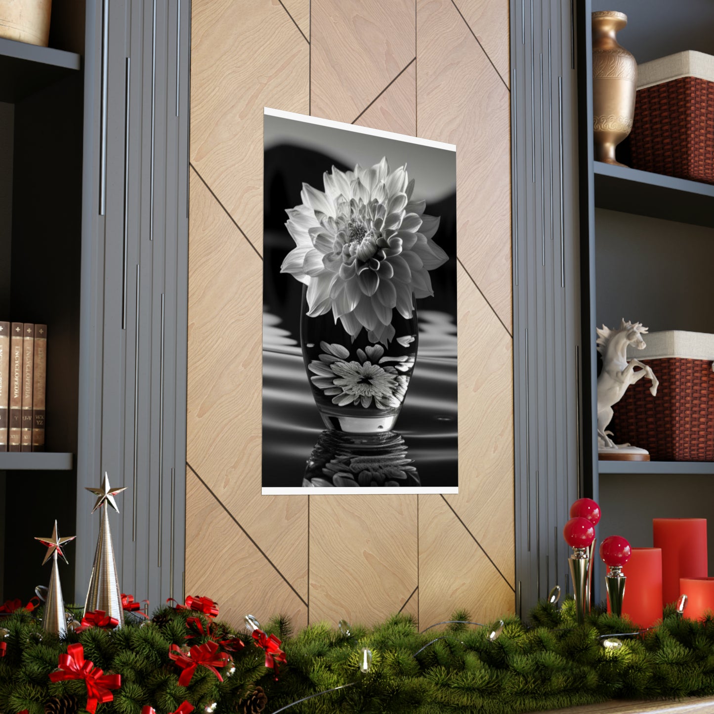 Premium Matte Vertical Posters White Dahlia 4