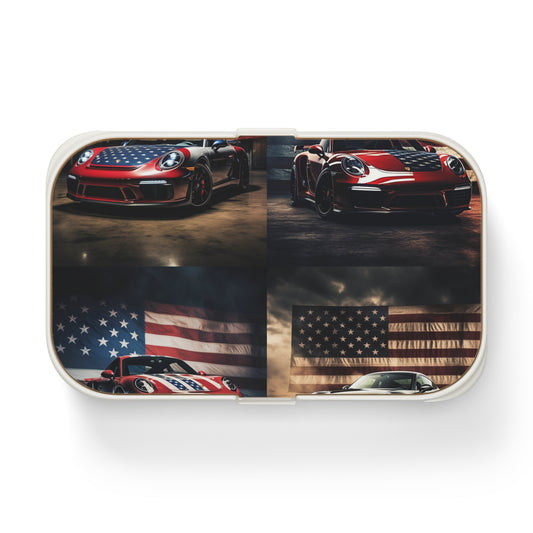 Bento Lunch Box American Flag Background Porsche 5
