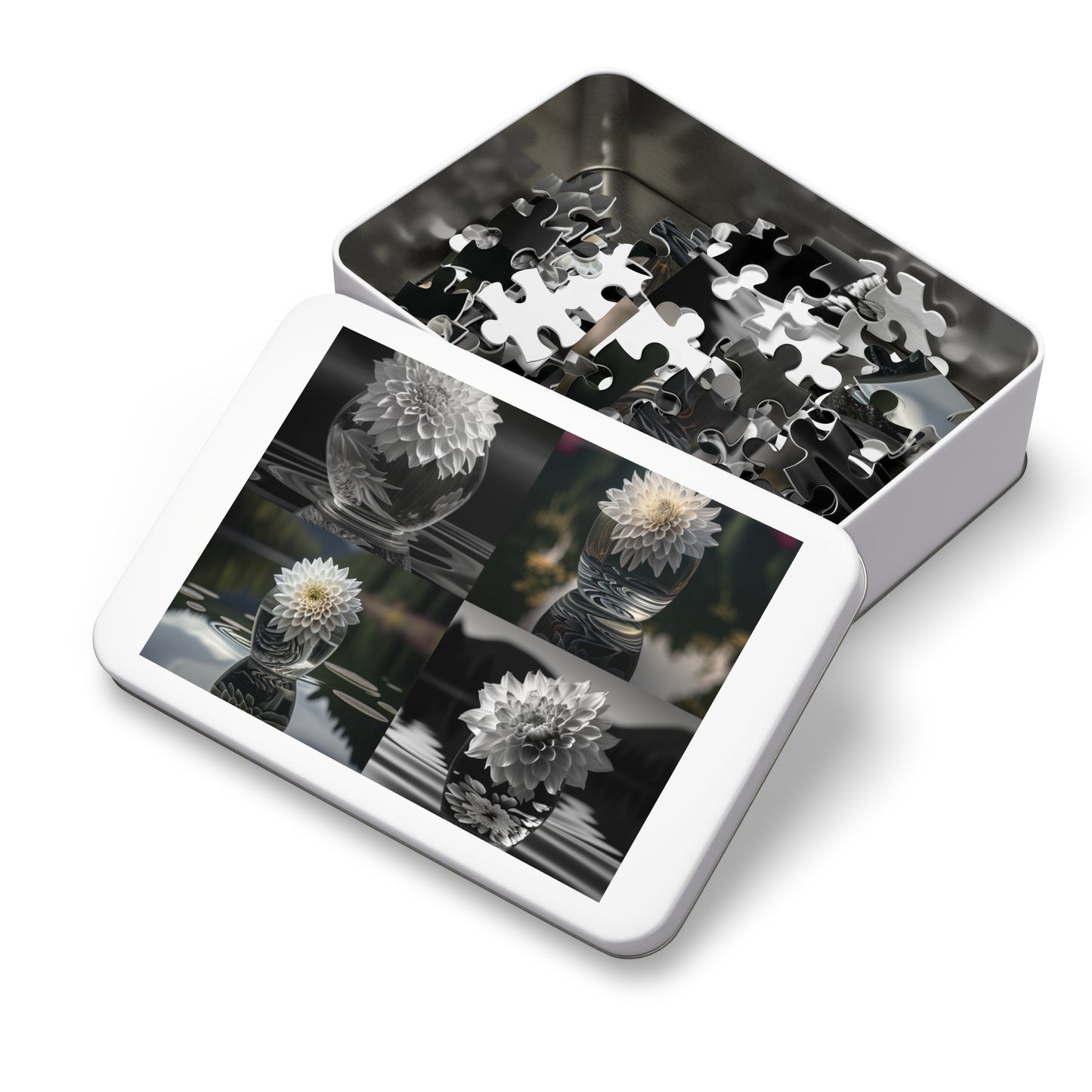 Jigsaw Puzzle (30, 110, 252, 500,1000-Piece) White Dahlia 5