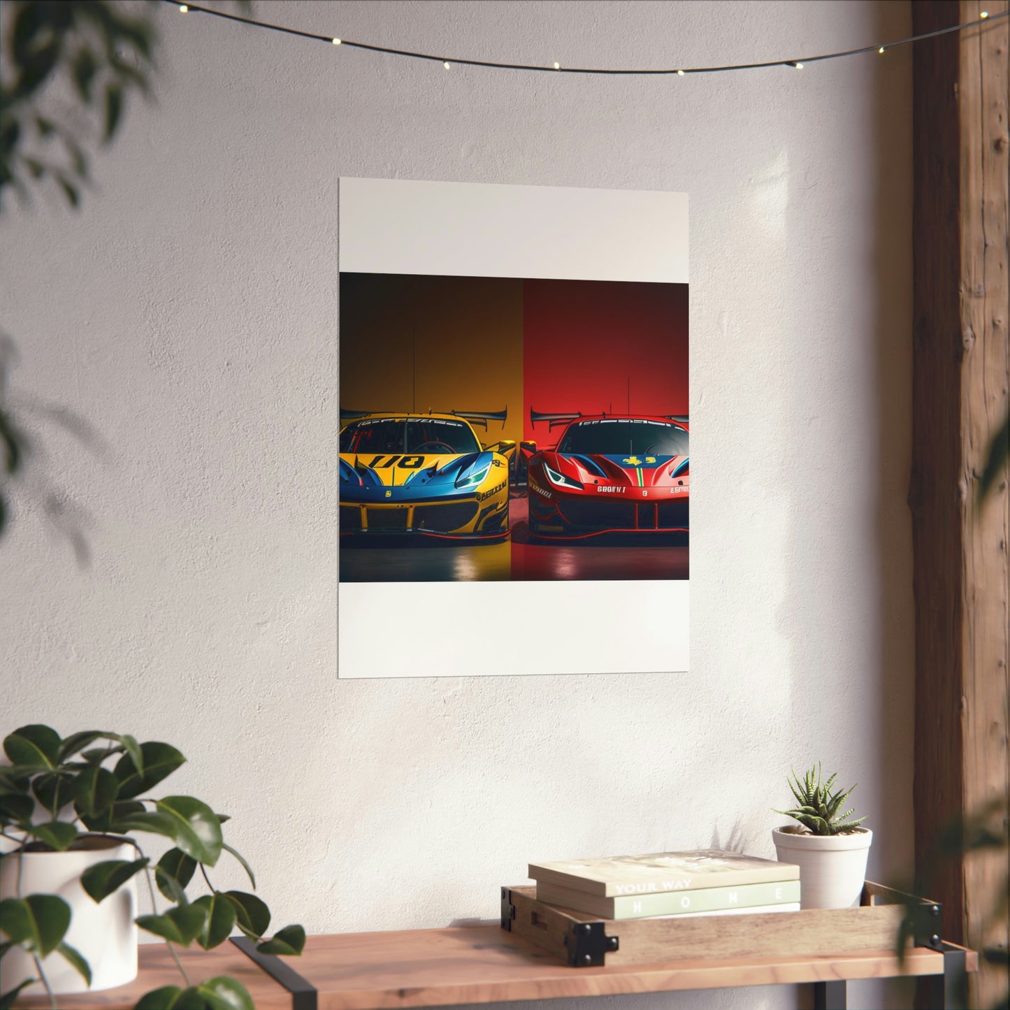 Premium Matte Vertical Posters Ferrari Red Blue 3