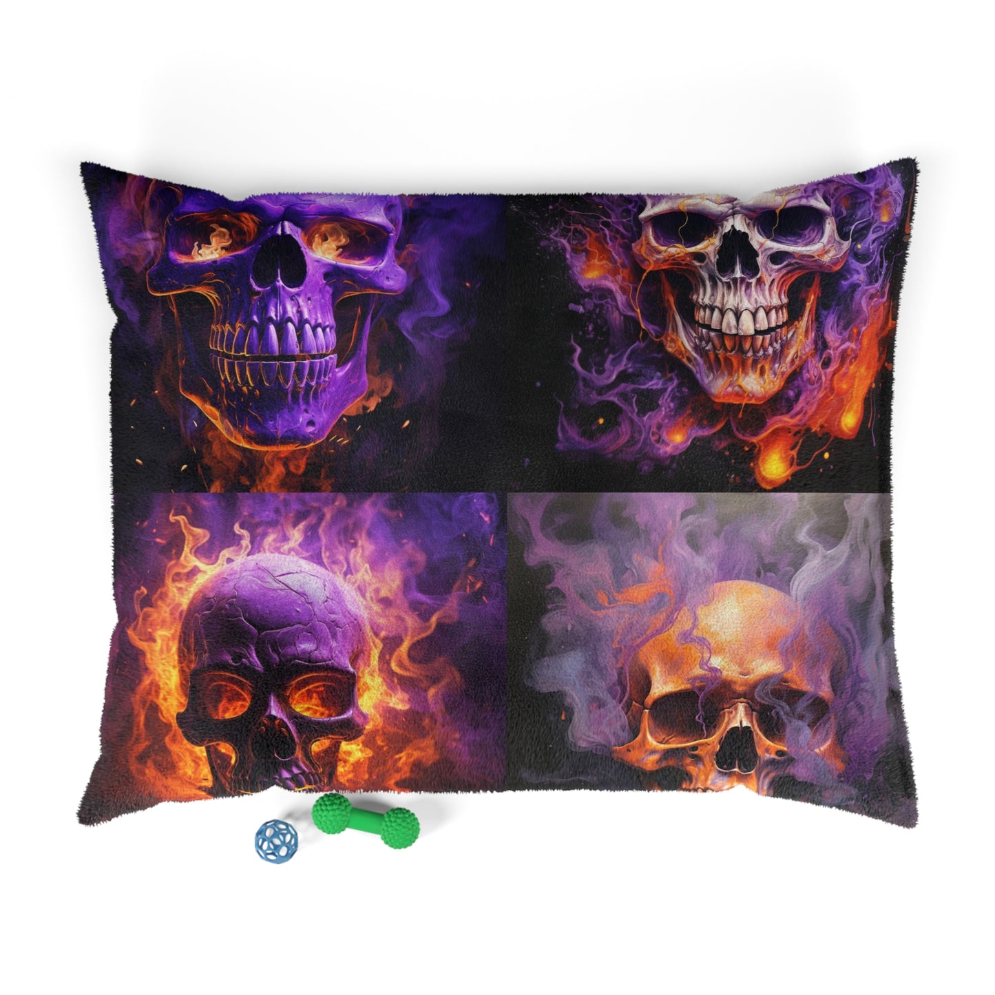 Pet Bed Skull Flames 5