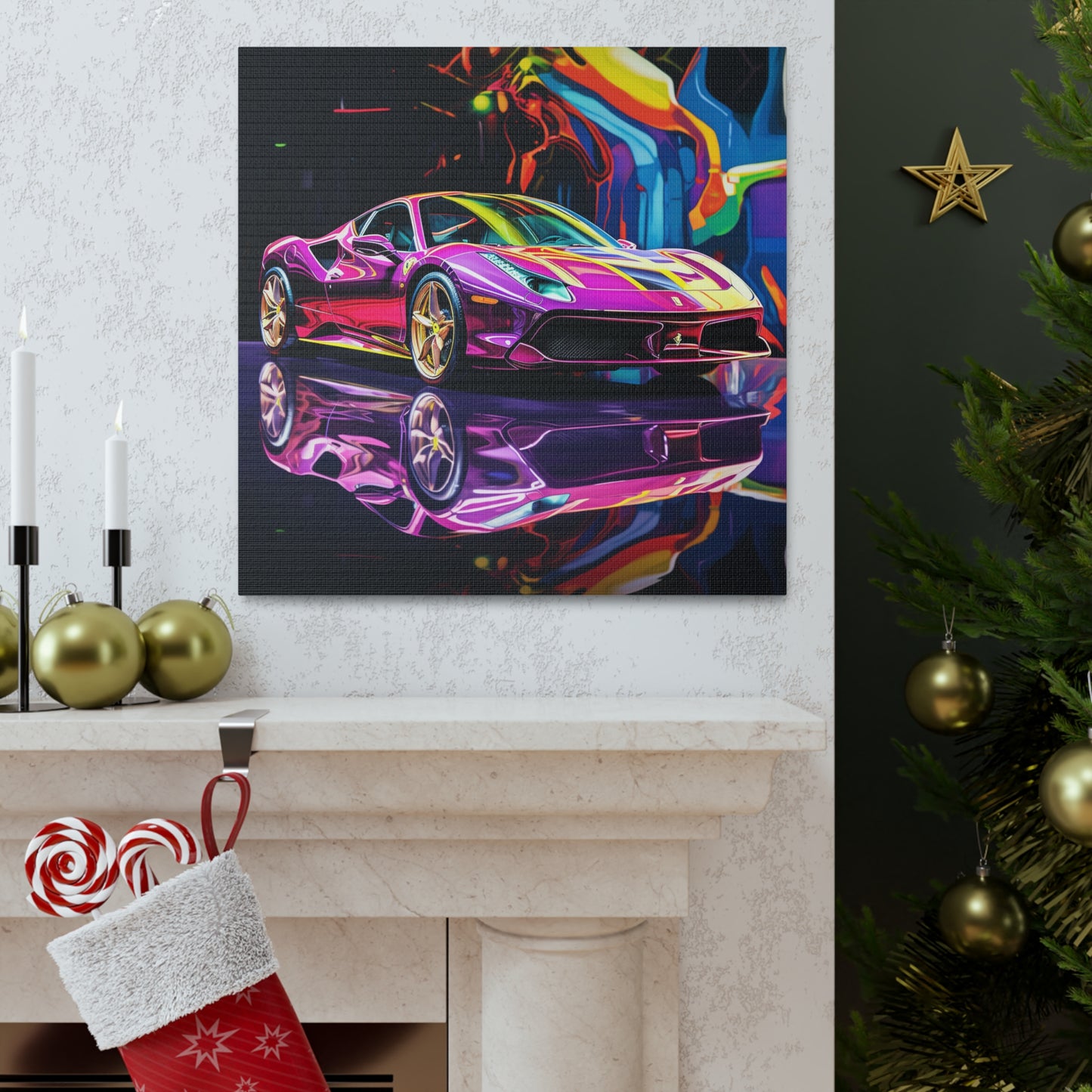 Canvas Gallery Wraps Pink Macro Ferrari 2