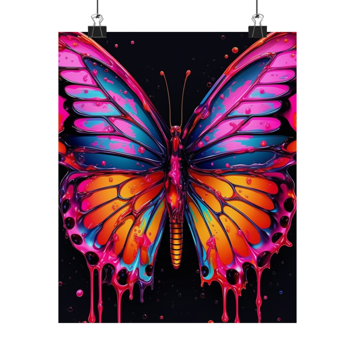 Premium Matte Vertical Posters Pink Butterfly Flair 1