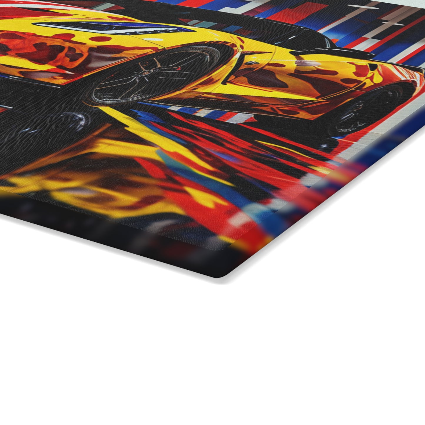 Glass Cutting Board Macro Flag Ferrari 4