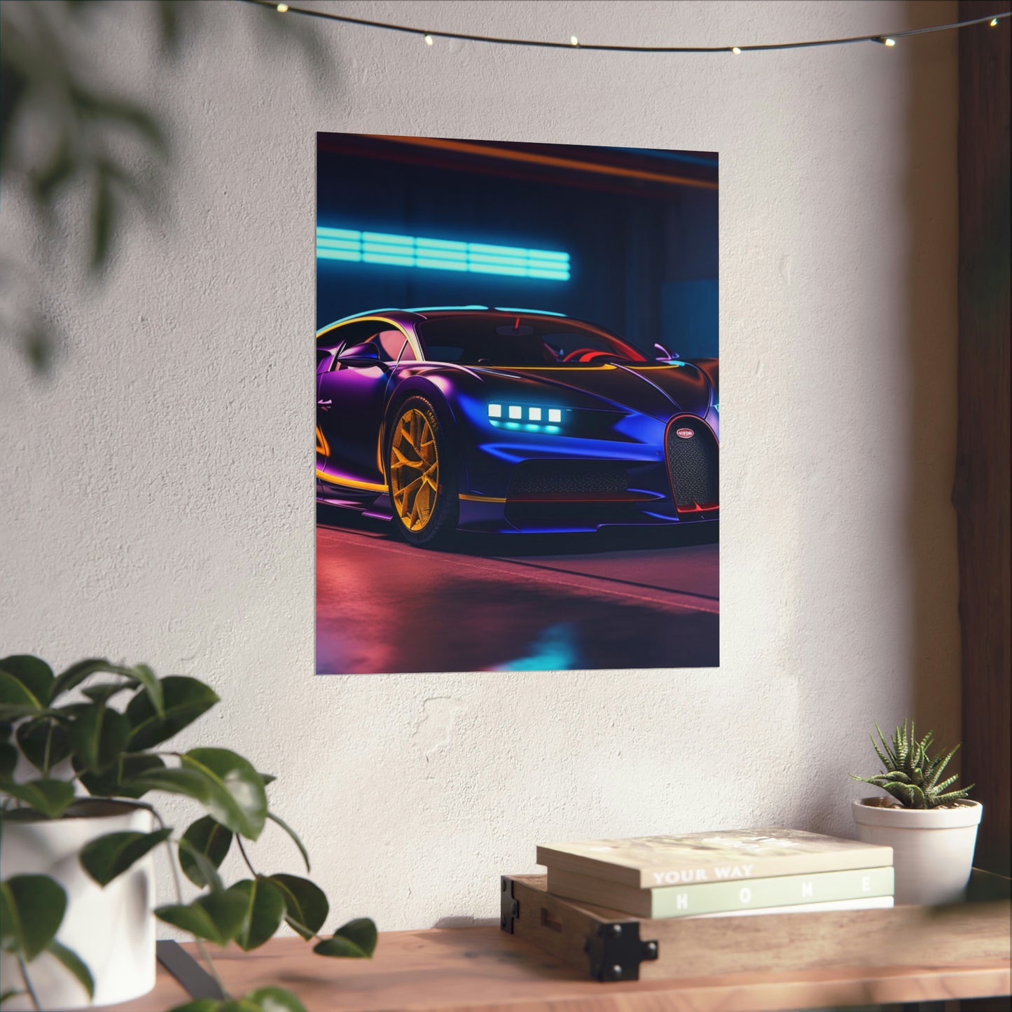 Premium Matte Vertical Posters Hyper Bugatti Neon Chiron 4