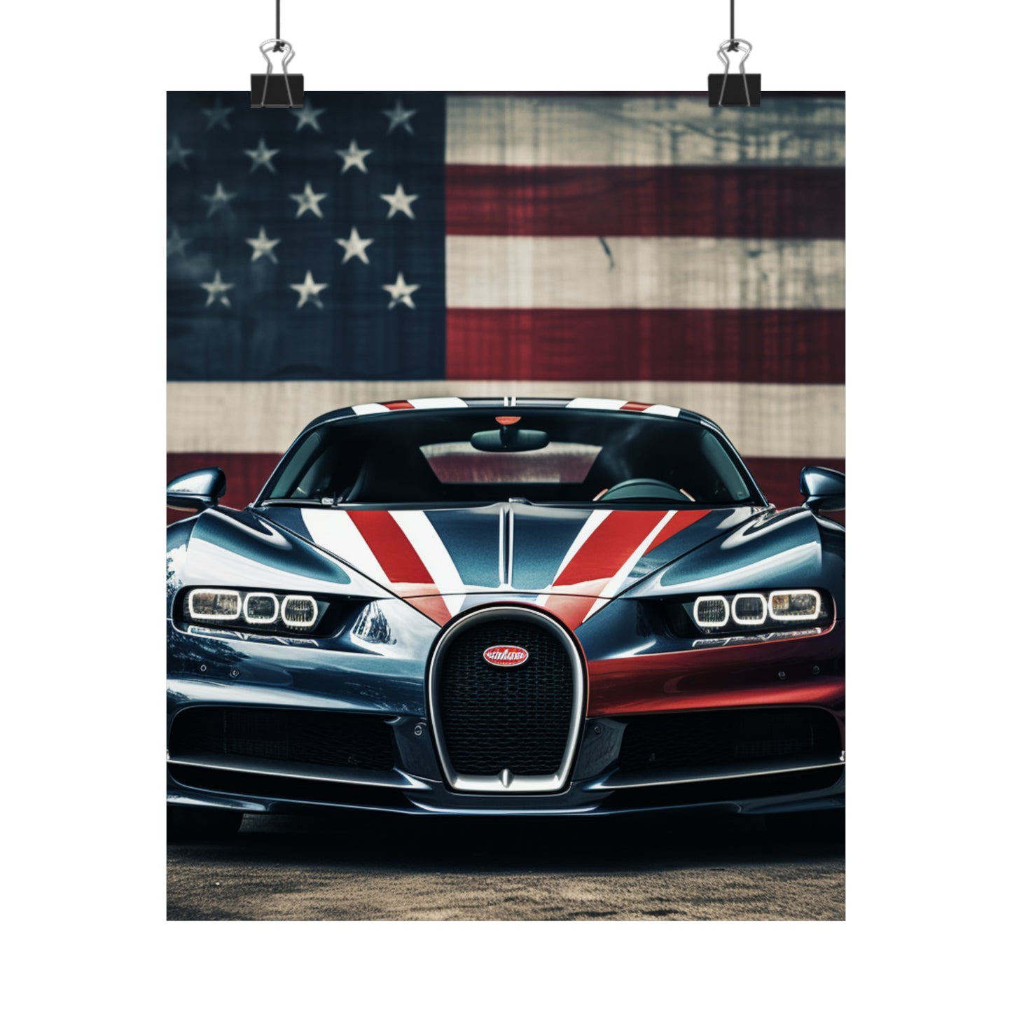 Premium Matte Vertical Posters Bugatti Flag 2