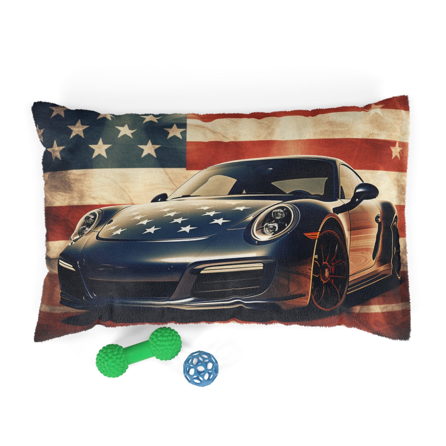 Pet Bed Abstract American Flag Background Porsche 3