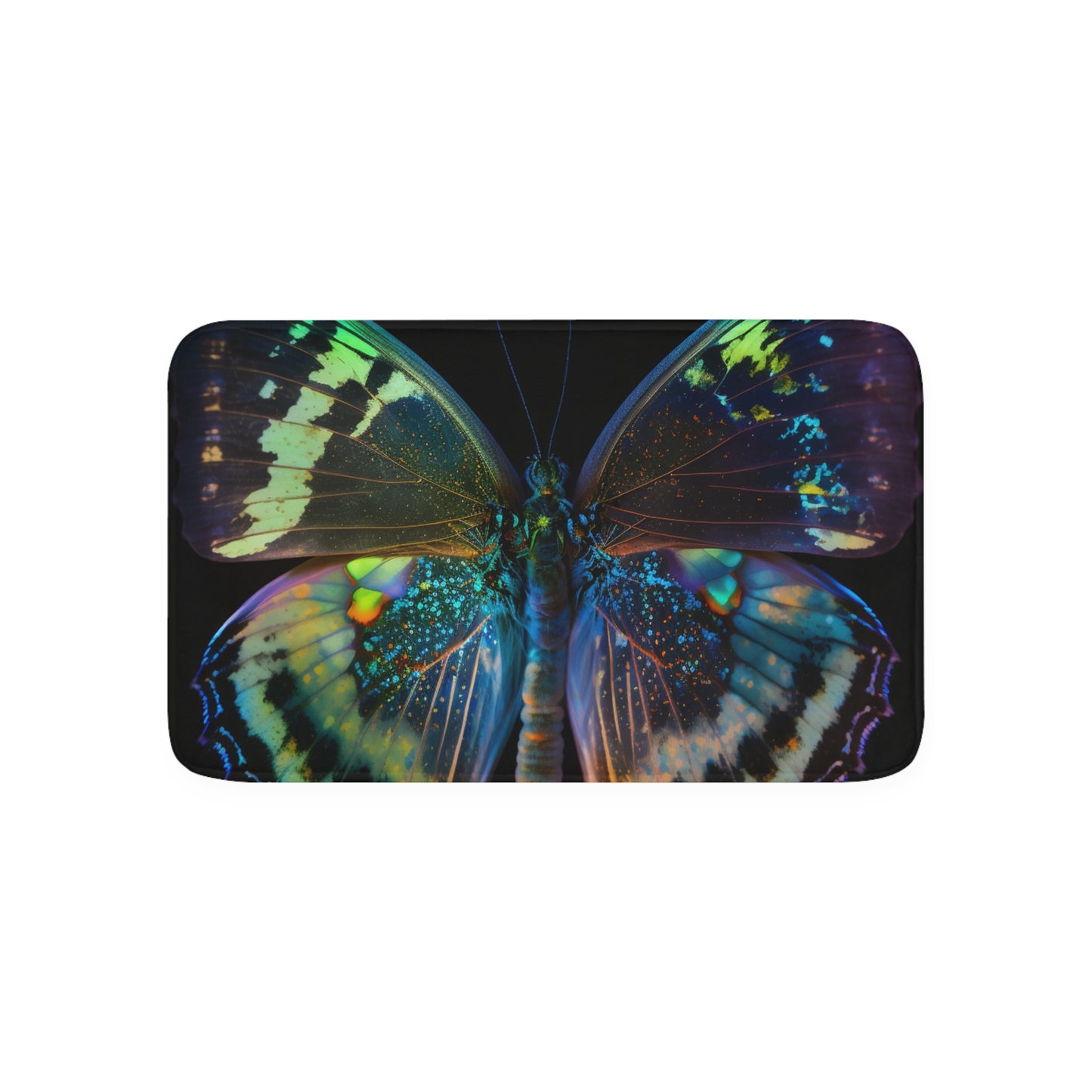 Memory Foam Bath Mat Neon Butterfly Flair 4