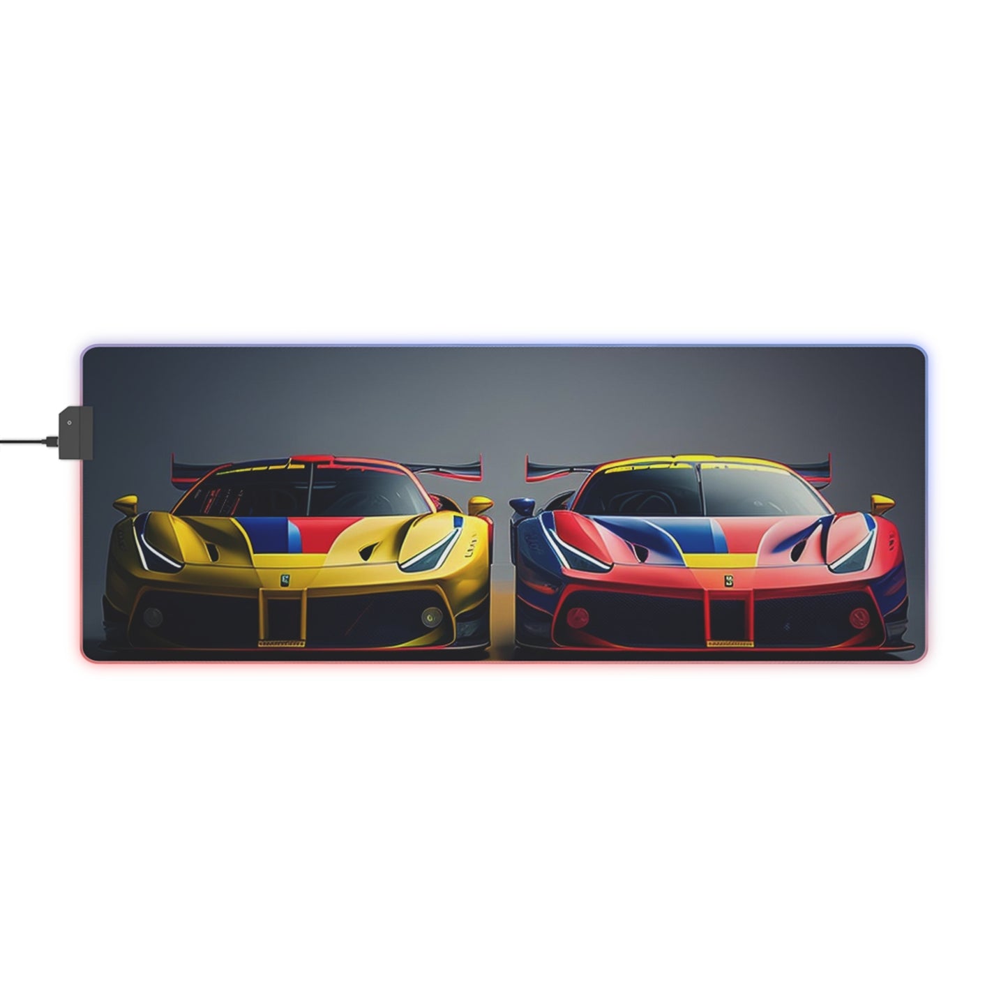 LED Gaming Mouse Pad Ferrari Red Blue 1