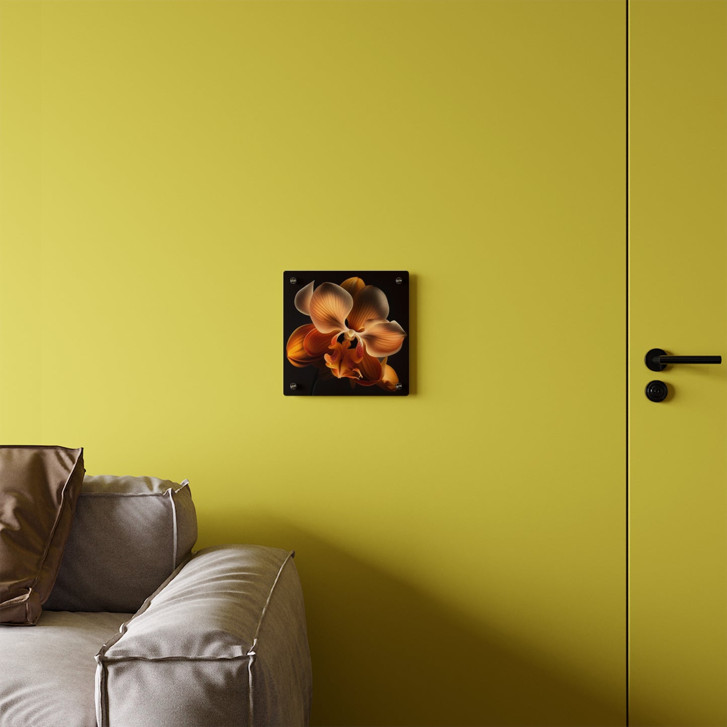 Acrylic Wall Art Panels Orange Orchid 2