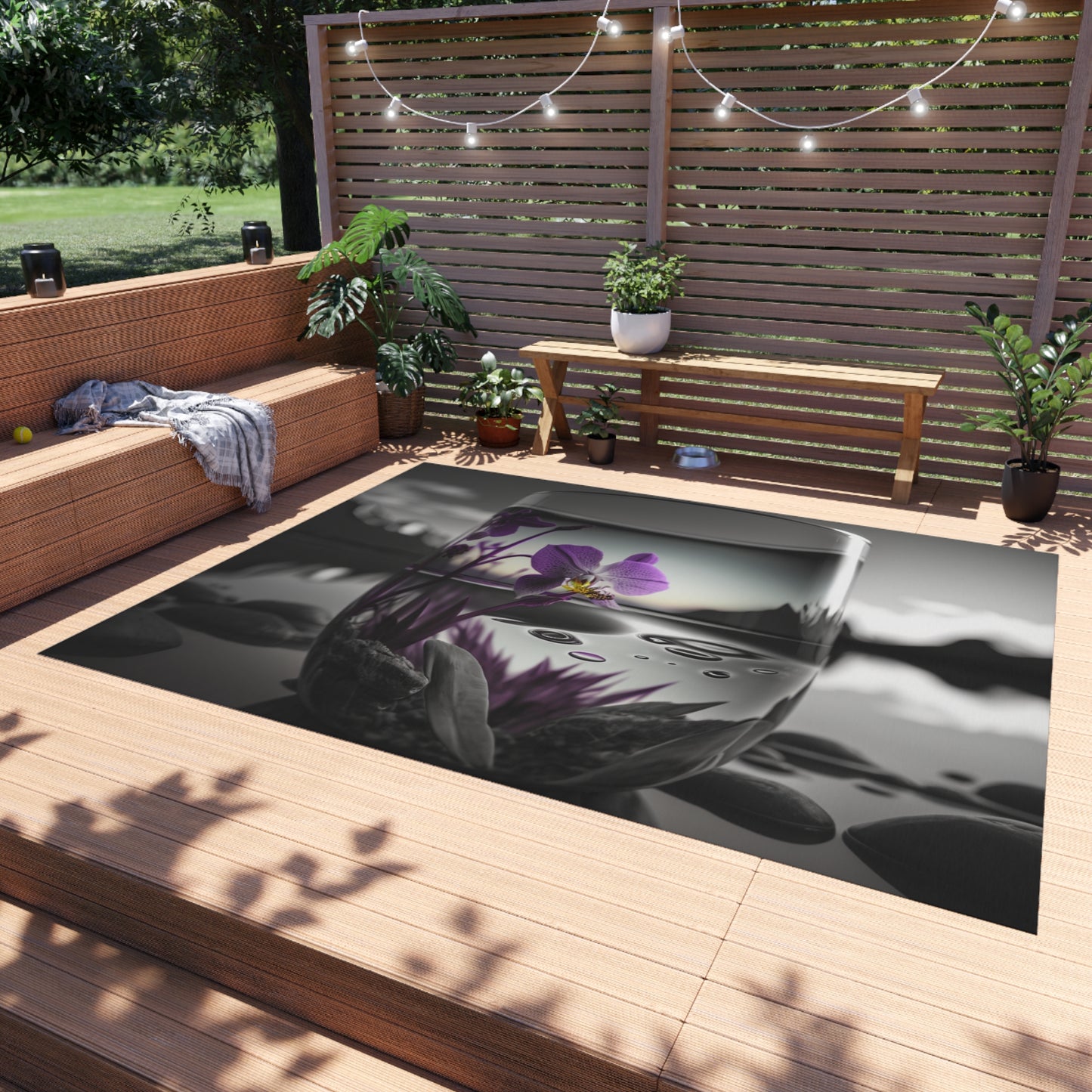 Outdoor Rug  Purple Orchid Glass vase 2