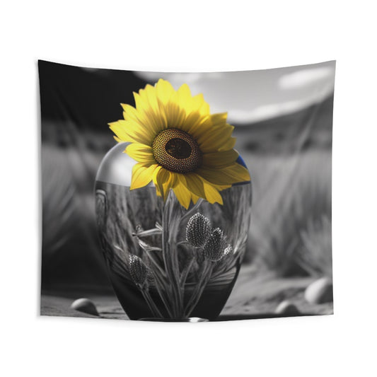 Indoor Wall Tapestries Yellw Sunflower in a vase 3