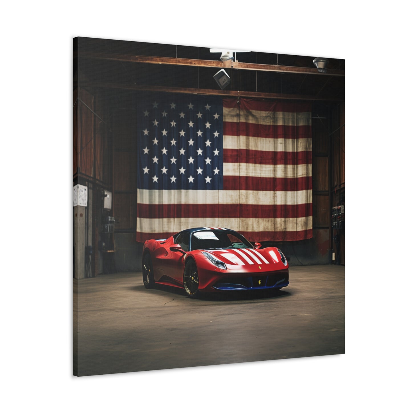 Canvas Gallery Wraps American Flag Farrari 4