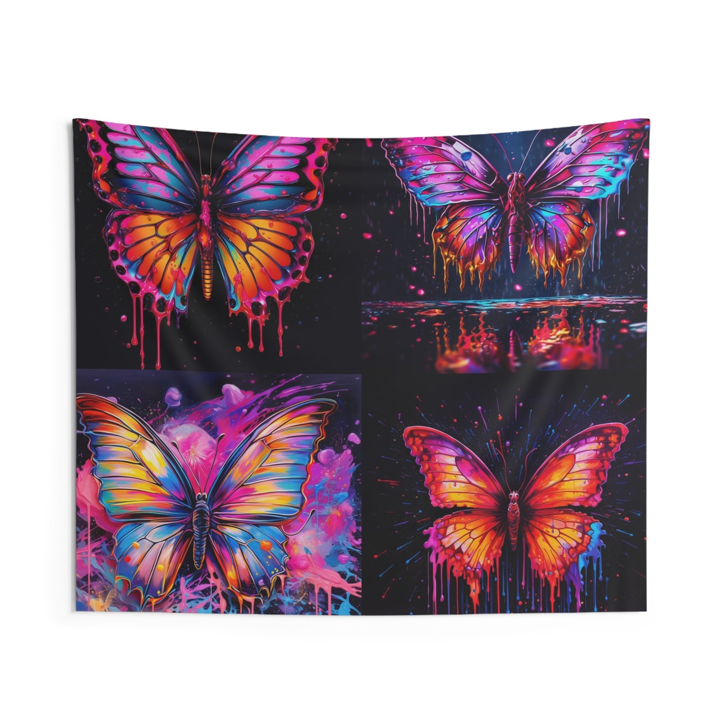 Indoor Wall Tapestries Pink Butterfly Flair 5