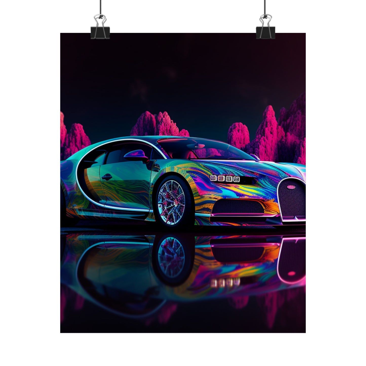 Premium Matte Vertical Posters Florescent Bugatti Flair 2