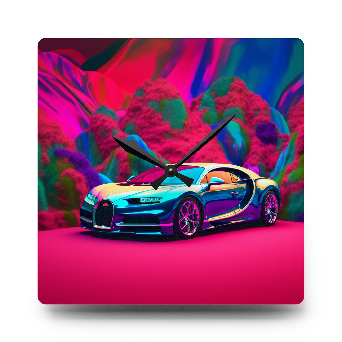 Acrylic Wall Clock Florescent Bugatti Flair 4