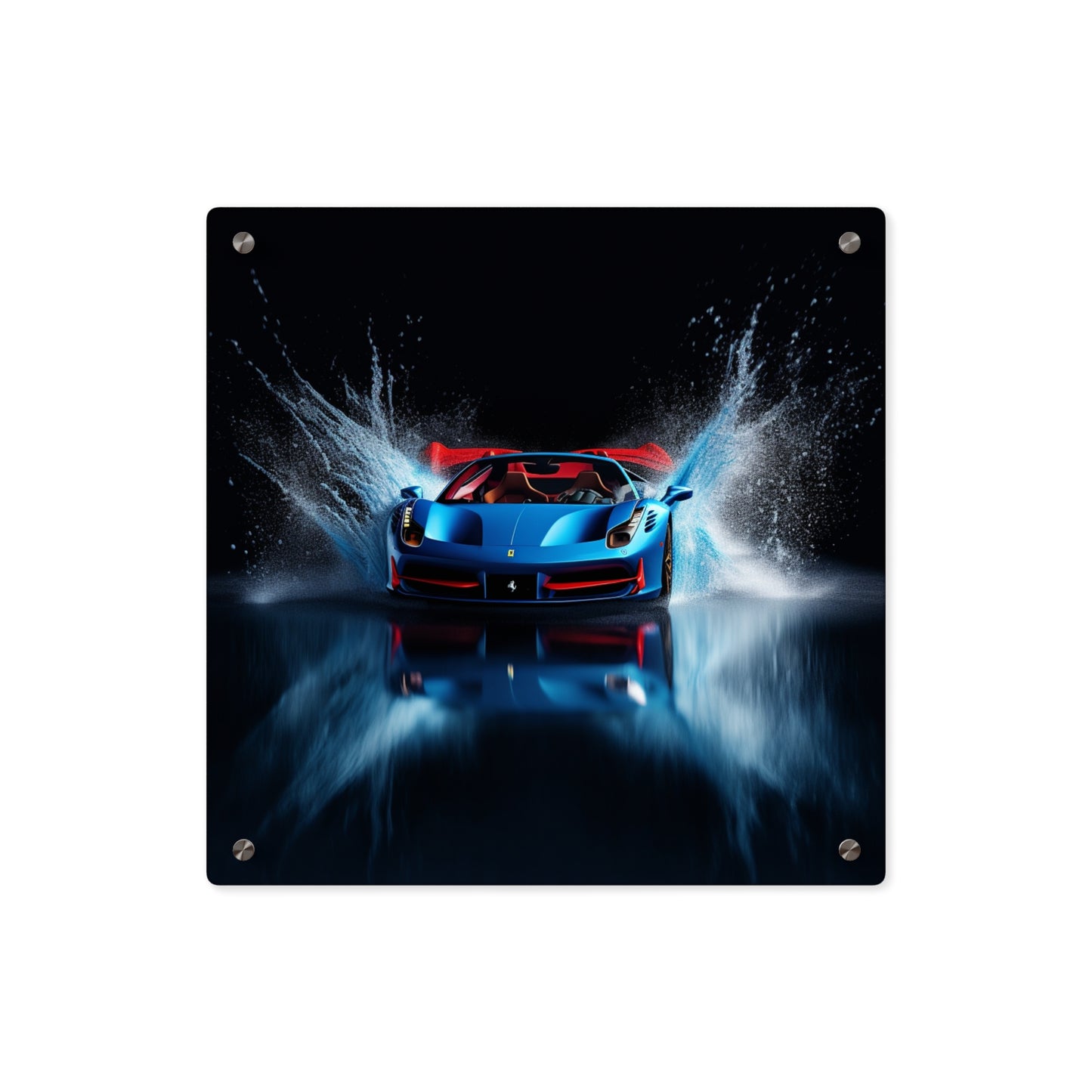 Acrylic Wall Art Panels Ferrari Water Splash 1