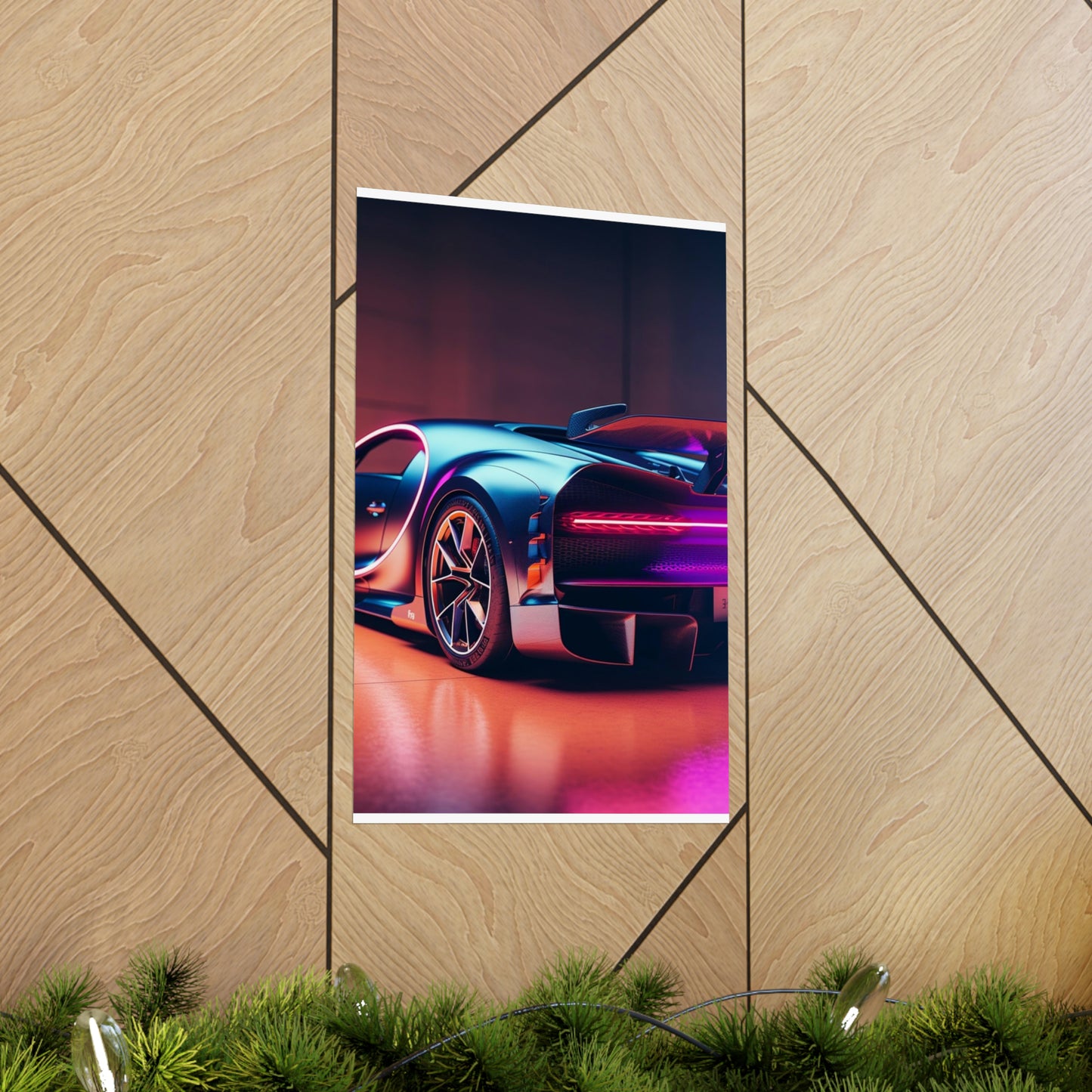 Premium Matte Vertical Posters Hyper Bugatti Neon Chiron 2