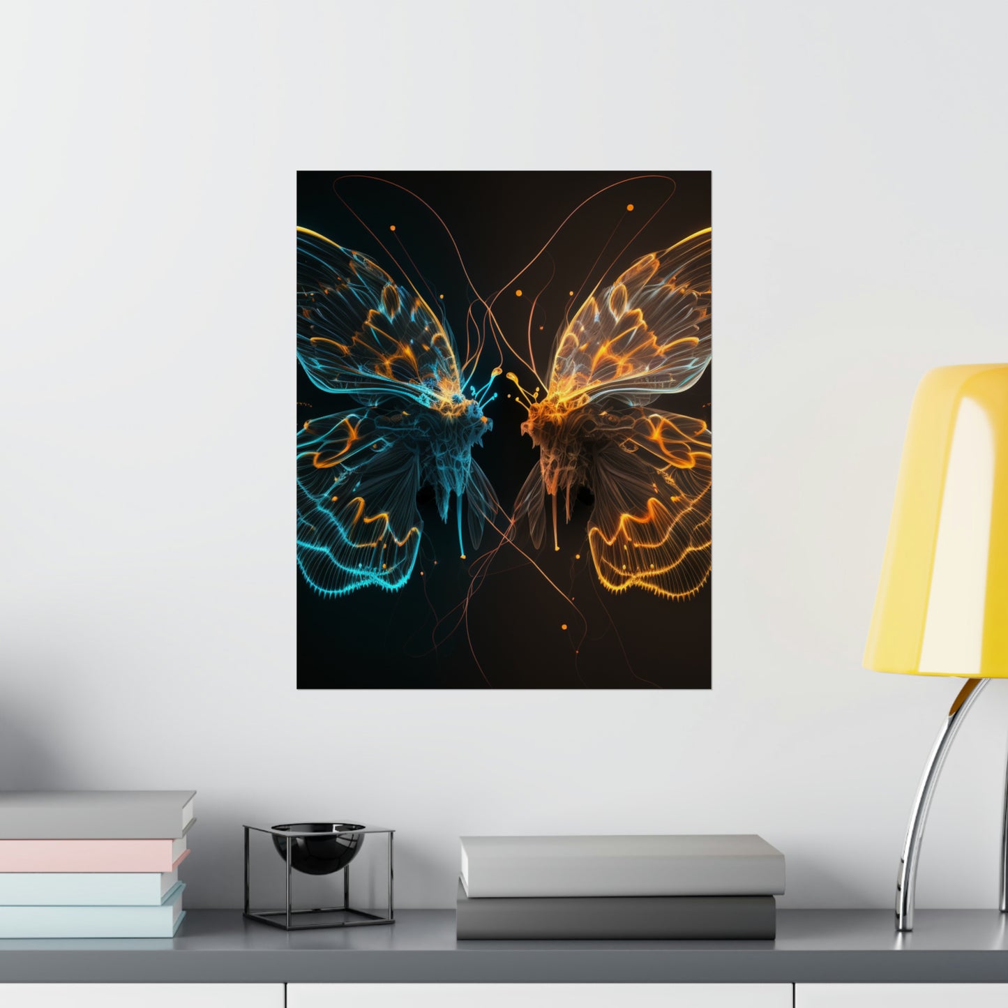 Premium Matte Vertical Posters Neon Glo Butterfly 1