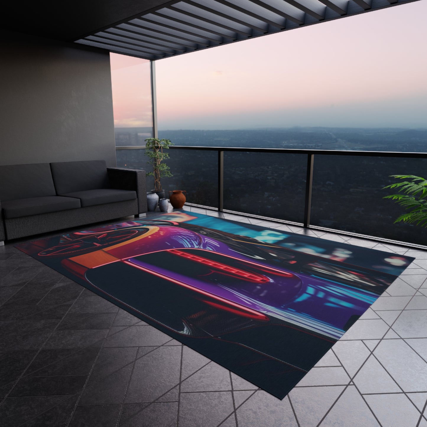 Outdoor Rug  Hyper Bugatti Neon Chiron 3