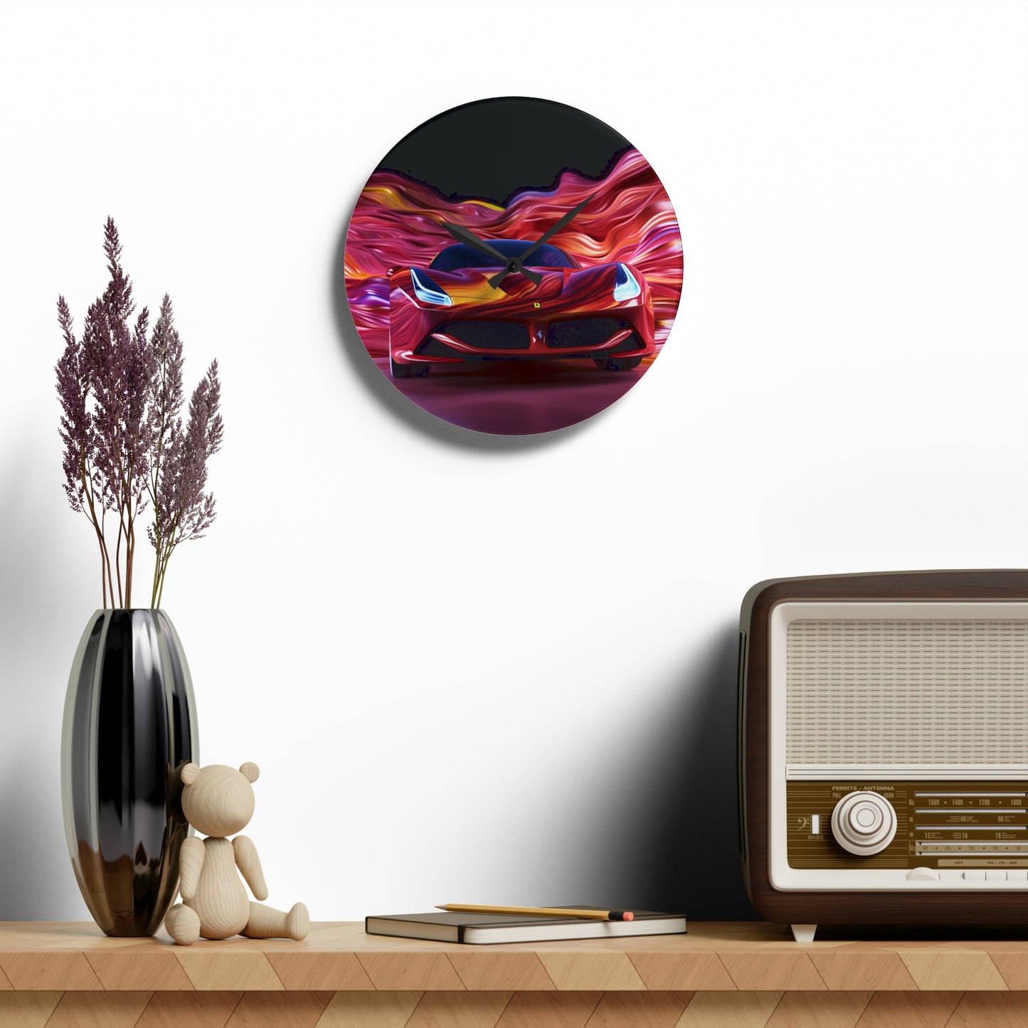 Acrylic Wall Clock Ferrari Water Fusion 3