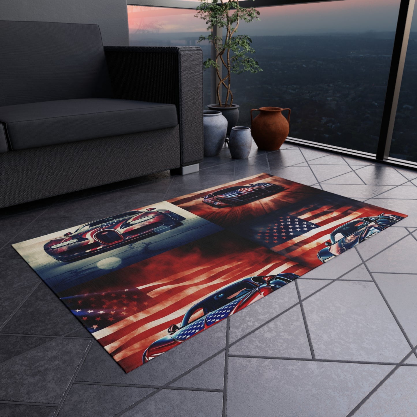 Outdoor Rug  Abstract American Flag Background Bugatti 5